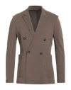 Paolo Pecora Man Blazer Taupe Size 40 Viscose, Polyamide, Elastane In Gray