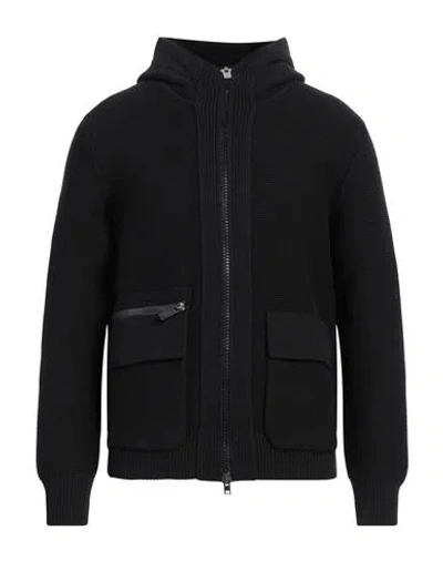 Paolo Pecora Man Cardigan Black Size L Polyamide, Viscose, Wool, Cashmere