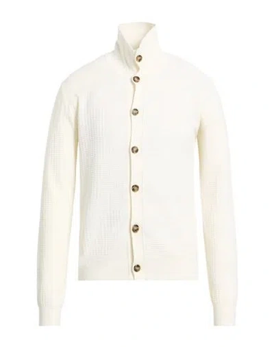 Paolo Pecora Man Cardigan Cream Size Xl Cotton In Neutral