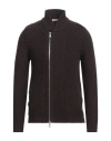 Paolo Pecora Man Cardigan Dark Brown Size M Virgin Wool