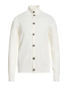 Paolo Pecora Man Cardigan Cream Size Xl Cotton In White