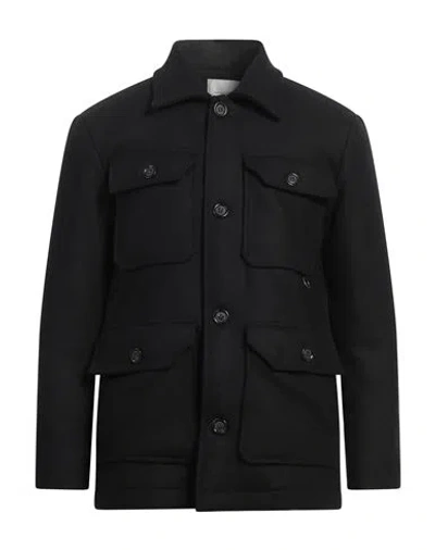 Paolo Pecora Man Coat Black Size 44 Wool, Polyester, Polyamide, Acrylic