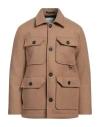 Paolo Pecora Man Coat Camel Size 44 Wool, Polyester, Polyamide, Acrylic In Beige