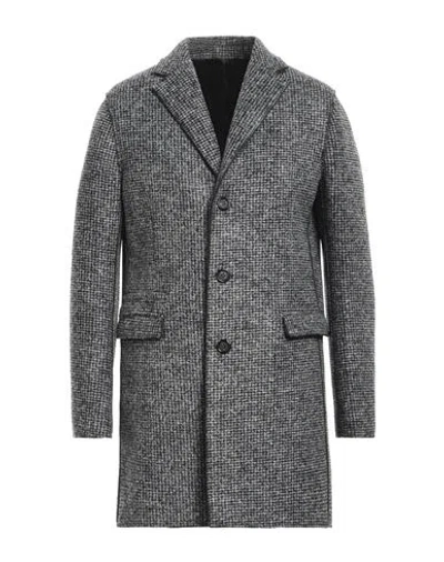 Paolo Pecora Man Coat Grey Size 38 Polyester, Acrylic, Wool, Elastane