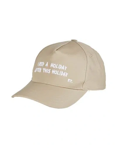 Paolo Pecora Man Hat Sand Size Onesize Cotton, Elastane In Beige