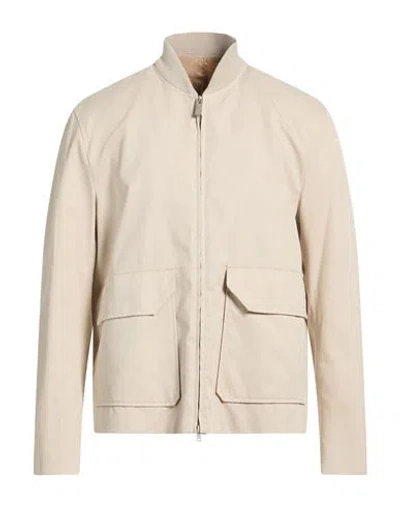 Paolo Pecora Man Jacket Beige Size 40 Lyocell, Cotton In Neutral