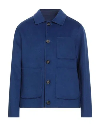 Paolo Pecora Man Jacket Blue Size 42 Polyester, Wool