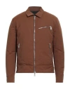 Paolo Pecora Man Jacket Brown Size 38 Polyester In Brown