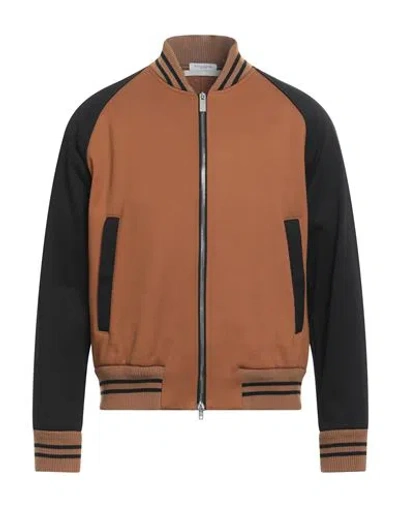 Paolo Pecora Man Jacket Brown Size 42 Polyamide, Cotton, Virgin Wool