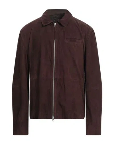 Paolo Pecora Man Jacket Cocoa Size 44 Goat Skin In Brown