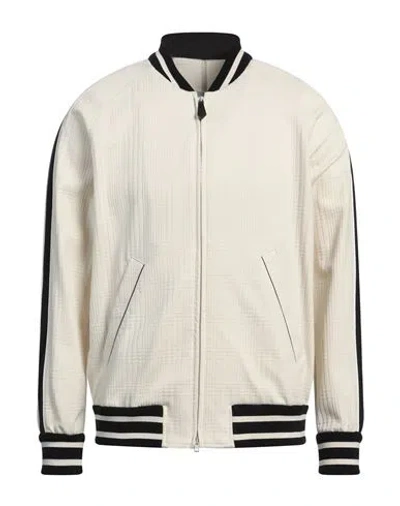 Paolo Pecora Man Jacket Cream Size 42 Polyamide, Elastane, Viscose In White
