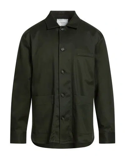Paolo Pecora Man Jacket Dark Green Size 44 Lyocell, Cotton, Elastane