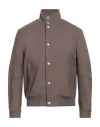 Paolo Pecora Man Jacket Taupe Size 40 Polyester, Wool, Elastane In Gray