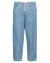 Paolo Pecora Man Jeans Blue Size 34 Cotton, Linen In Gray