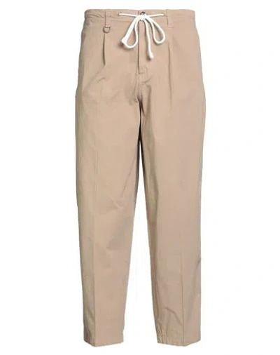 Paolo Pecora Man Pants Beige Size 36 Cotton, Elastane In Brown