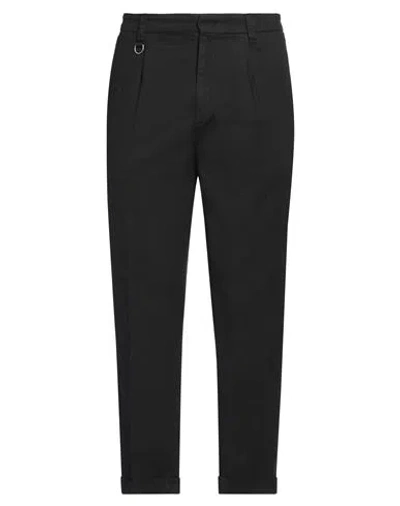 Paolo Pecora Man Pants Black Size 36 Cotton, Linen, Elastane