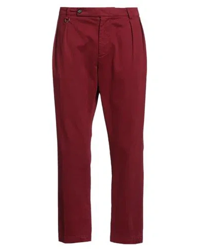 Paolo Pecora Man Pants Brick Size 32 Cotton, Elastane In Brown