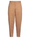 Paolo Pecora Man Pants Camel Size 36 Cotton, Elastane In Brown