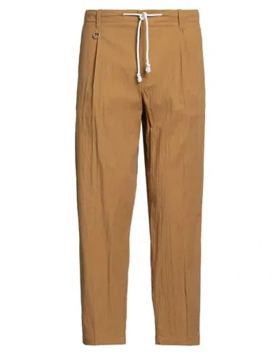 Paolo Pecora Man Pants Camel Size 38 Cotton, Elastane In Sand