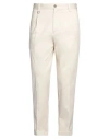Paolo Pecora Man Pants Cream Size 36 Cotton, Elastane In White