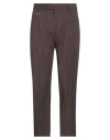 Paolo Pecora Man Pants Dark Brown Size 36 Cotton, Elastane
