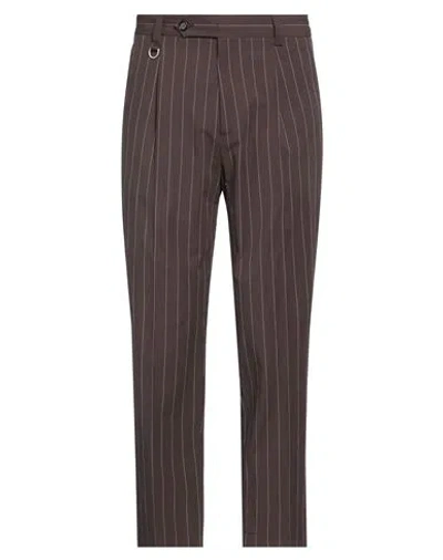 Paolo Pecora Man Pants Dark Brown Size 36 Cotton, Elastane