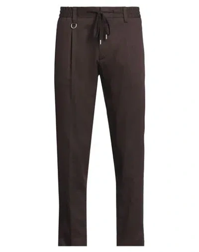 Paolo Pecora Man Pants Dark Brown Size 38 Lyocell, Cotton