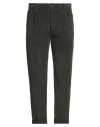 Paolo Pecora Man Pants Dark Green Size 36 Cotton, Elastane