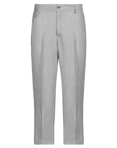 Paolo Pecora Man Pants Grey Size 40 Linen, Polyester, Wool In Grey