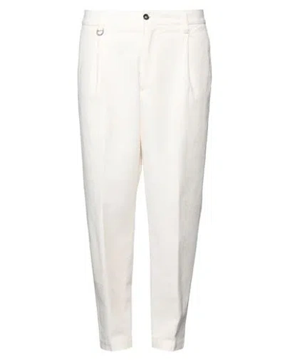 PAOLO PECORA PAOLO PECORA MAN PANTS IVORY SIZE 36 COTTON, ELASTANE