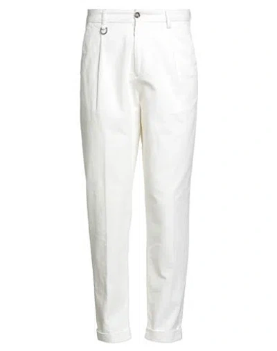 PAOLO PECORA PAOLO PECORA MAN PANTS IVORY SIZE 36 COTTON, ELASTANE