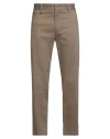 Paolo Pecora Man Pants Khaki Size 34 Cotton, Elastane In Neutral