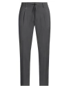 Paolo Pecora Man Pants Lead Size 32 Polyester, Wool, Elastane In Grey