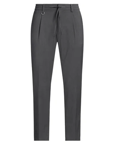 Paolo Pecora Man Pants Lead Size 32 Polyester, Wool, Elastane In Grey