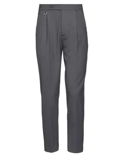 Paolo Pecora Man Pants Lead Size 34 Polyester, Wool, Elastane In Grey