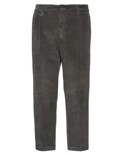 Paolo Pecora Man Pants Lead Size 36 Cotton, Elastane In Grey