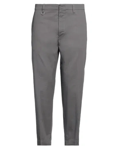 Paolo Pecora Man Pants Lead Size 38 Cotton, Elastane In Grey