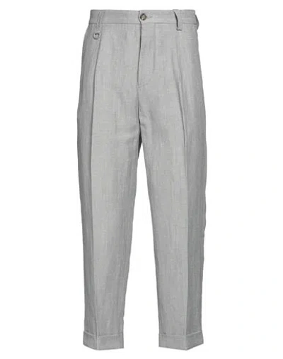 Paolo Pecora Man Pants Light Grey Size 28 Linen, Polyester, Wool In Grey