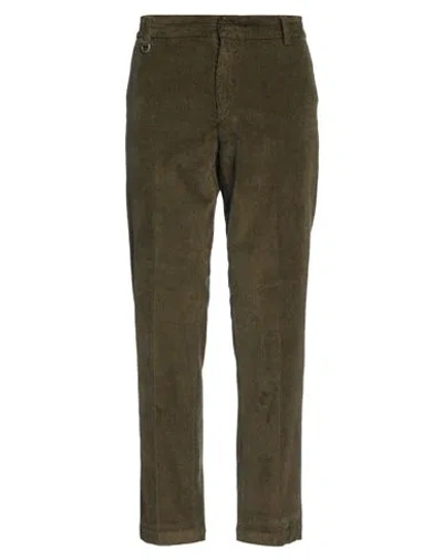 Paolo Pecora Man Pants Military Green Size 32 Cotton, Elastane In Green