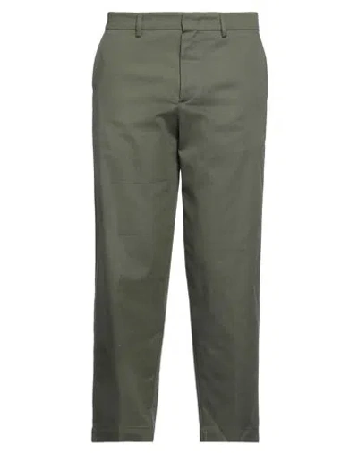 Paolo Pecora Man Pants Military Green Size 38 Cotton, Elastane