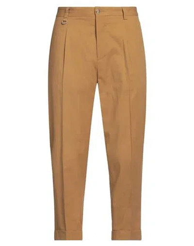 Paolo Pecora Man Pants Mustard Size 38 Cotton, Elastane In Yellow