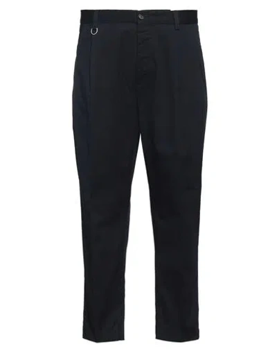 PAOLO PECORA PAOLO PECORA MAN PANTS NAVY SIZE 38 COTTON, ELASTANE