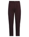 Paolo Pecora Man Pants Plum Size 34 Polyester, Viscose, Elastane In Purple