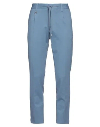 Paolo Pecora Man Pants Slate Blue Size 36 Viscose, Polyamide, Elastane