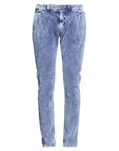 Paolo Pecora Man Pants Slate Blue Size 34 Cotton, Elastane