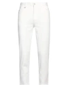 Paolo Pecora Man Pants White Size 32 Cotton, Elastane