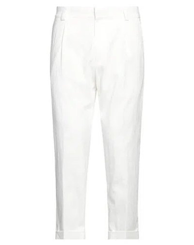 Paolo Pecora Man Pants White Size 32 Cotton, Polyamide, Elastane