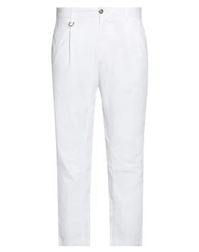 Paolo Pecora Man Pants White Size 38 Cotton, Elastane