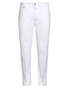 Paolo Pecora Man Pants White Size 38 Cotton, Elastane