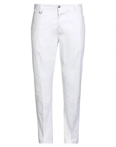 Paolo Pecora Man Pants White Size 38 Cotton, Elastane